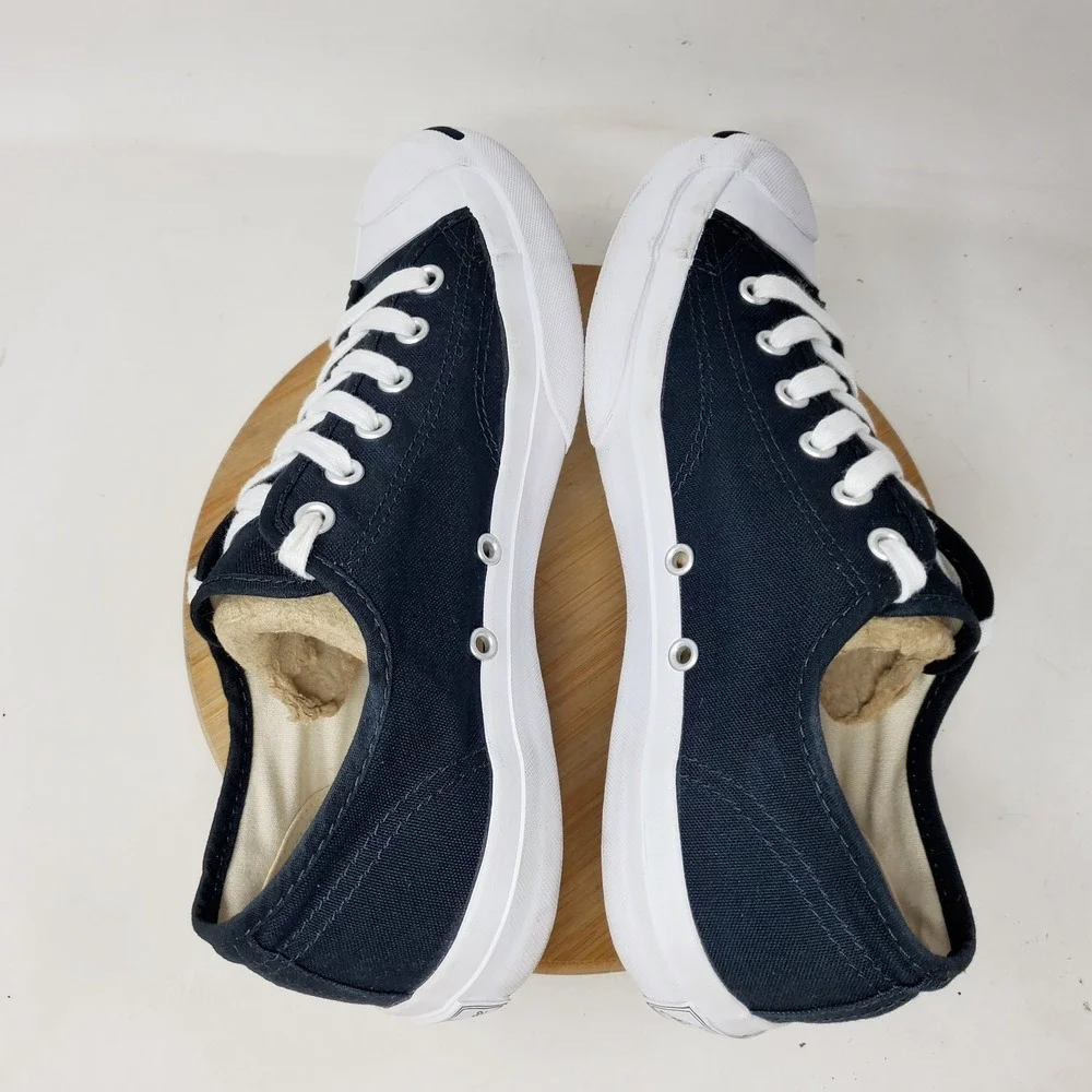 Converse Jack Purcell Shoes Womens 8 Black Lace Up Low Retro Sneaker - Picture 10 of 13